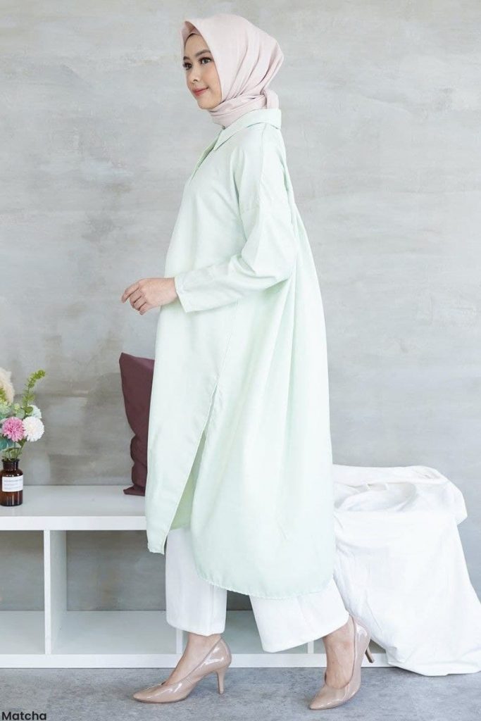 gamis cantik hijau muda